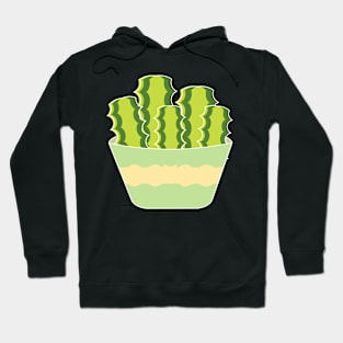 Cute green cactus in a pot Hoodie